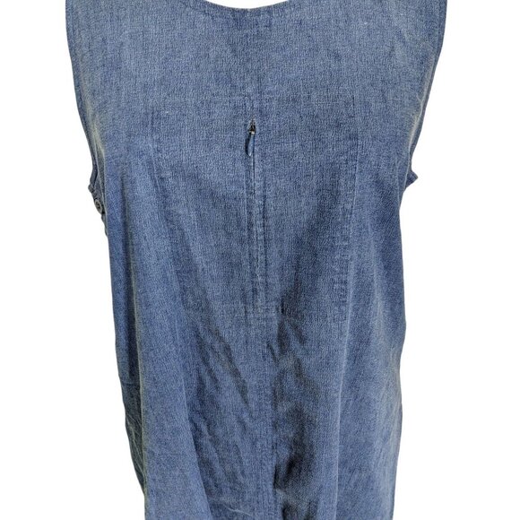 Vintage Tilley Endurables Tank Dress Womens M Denim Blue Y2K Tencel Blend Canada - Picture 5 of 8
